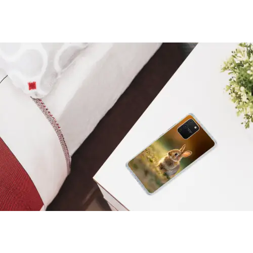 Konijntje - Bruin - Gras Telefoonhoesje Samsung Galaxy S10 Lite klein -kamerS10Lite