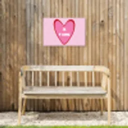 Hart - Frans - Valentijn - Roze Tuinposter op houten frame 2 cm dik klein -sfeer4