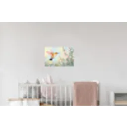Kolibrie - Illustratie - Kleurrijk Muursticker klein -kinderkamer