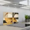Abstract - Goud - Grijs - Vormen - Geometrisch keuken achterwand spatscherm klein -3d_schuin