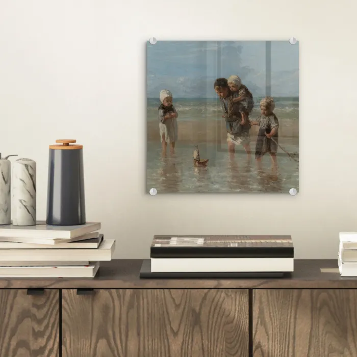 Kinderen der zee - Schilderij van Jozef Israëls plexiglas 5mm klein -sfeer1