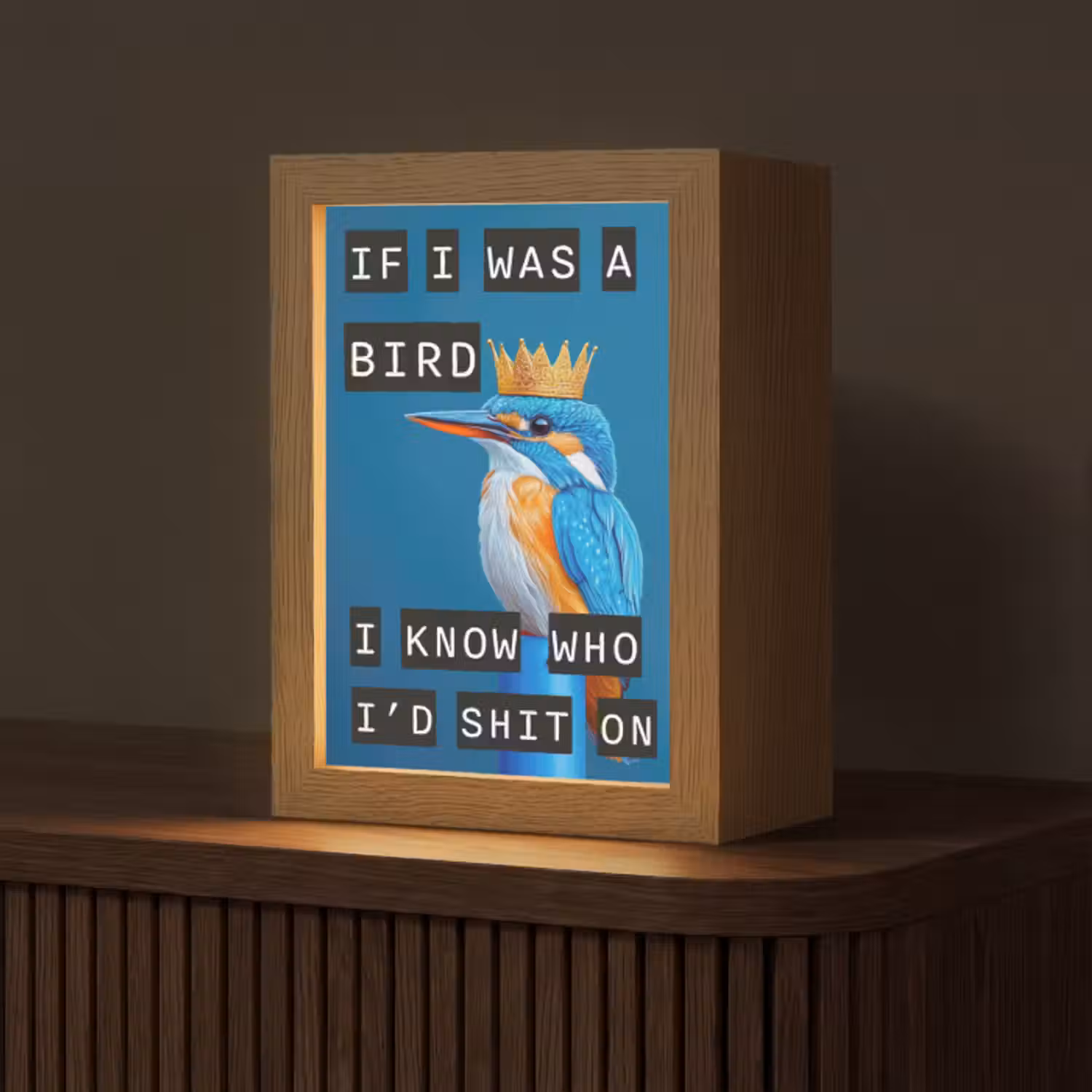 Tischlampe - Vogel - Dekoration - Eisvogel - Blau