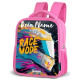 Racehelm - Abstract - Verf - Kleurrijk Kinderrugzak - Roze middel -schuin