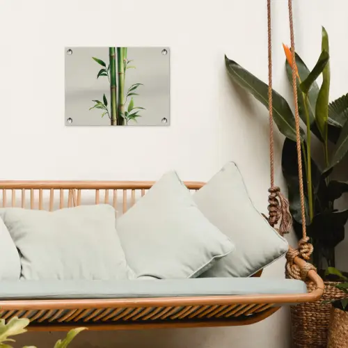 Bamboestengels - Sierlijk - Groen tuinposter los doek klein -sfeer7