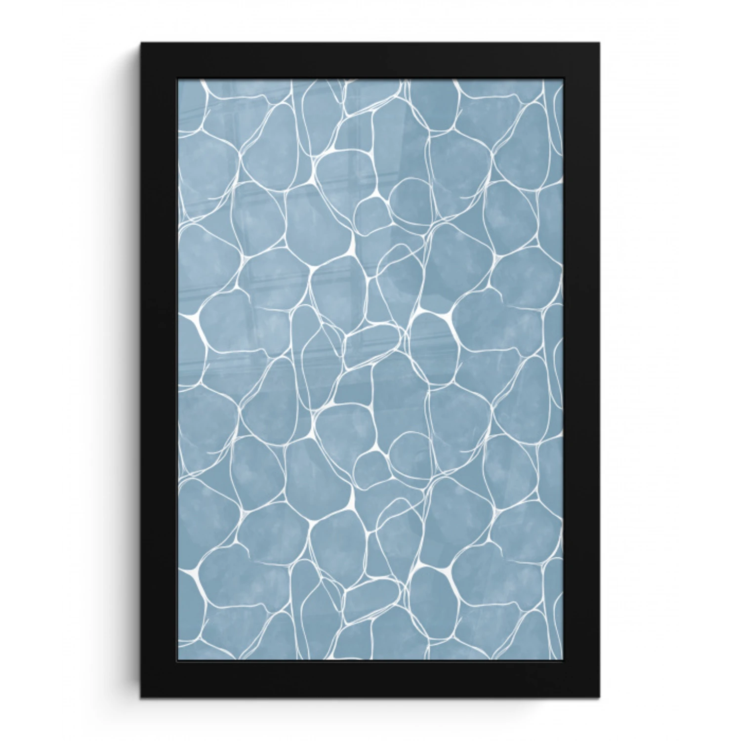 Organisch - Patroon - Blauw fotolijst zwart zonder passe partout klein 224 -3d
