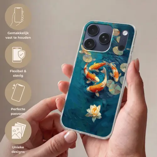 Vissen - Waterlelies - Oranje - Water Telefoonhoesje iPhone 17 Pro klein -sfeer3_NL