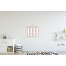 Ruitpatroon - Aardetinten - Minimalistisch textielposter latten blank klein 122 -kinderkamer