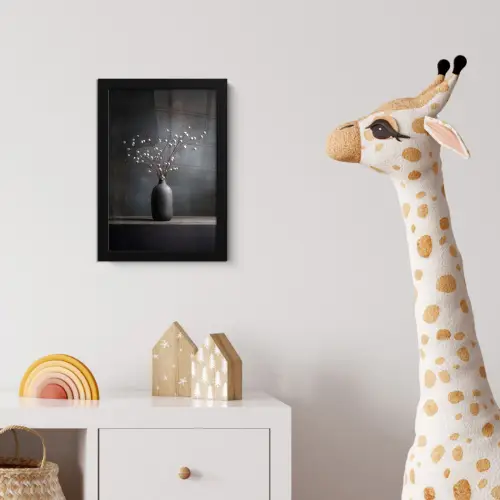Takken - Vaas - Bolletjes - Wit fotolijst zwart zonder passe partout klein -usfeer4_kinderkamer