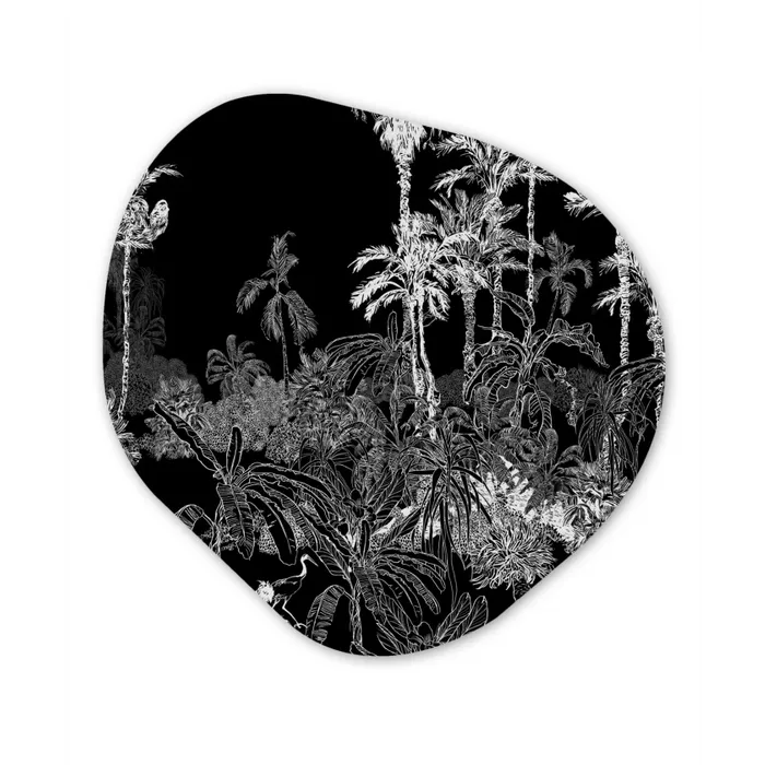 Palm - Jungle - Tropical Wandcirkel Organisch Aluminium middel -3d