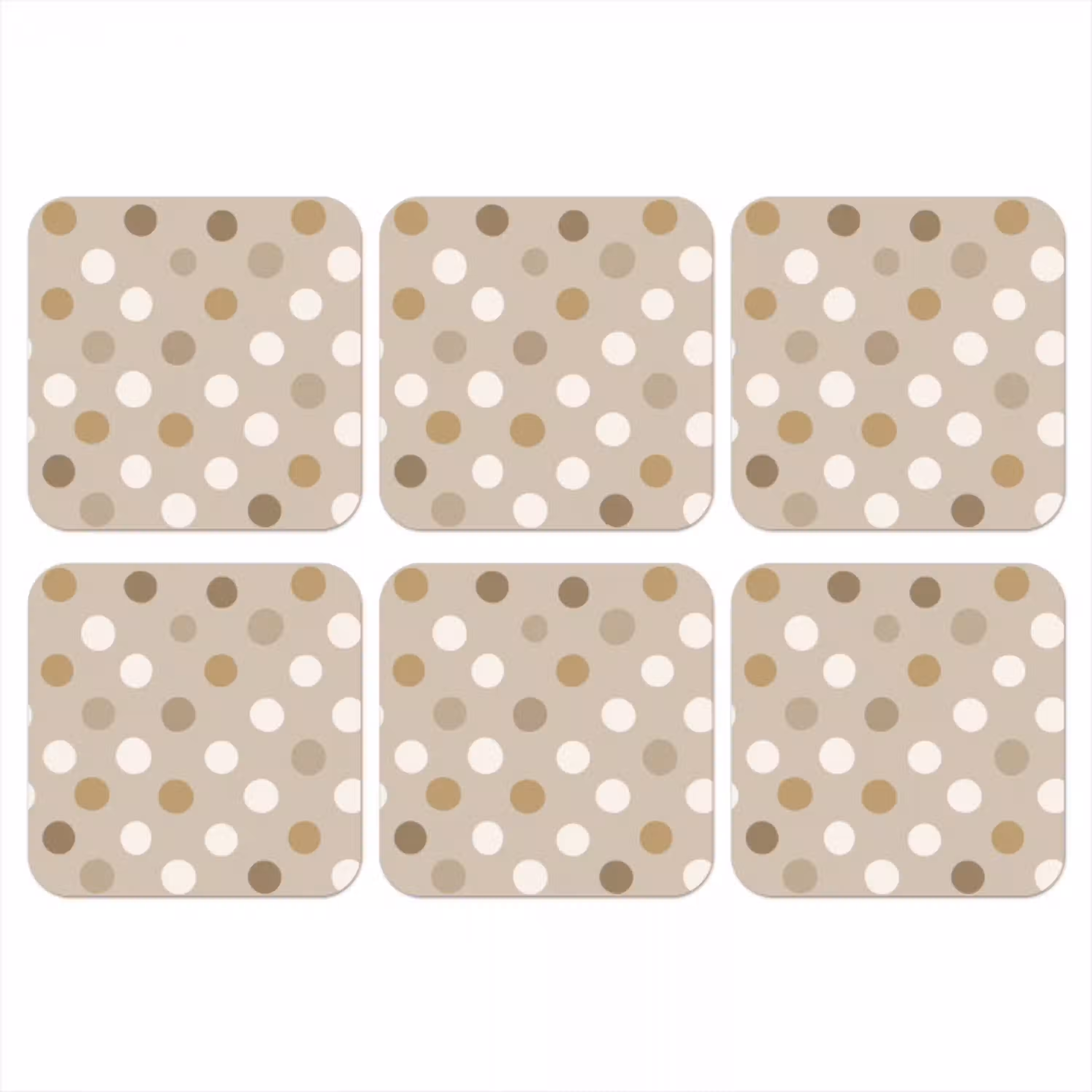 Polka - Dots - Beige onderzetter kurk middel 366 -3d