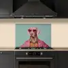 Hond - Overhemd - Bloemen - Bril keuken achterwand spatscherm klein -sfeer1