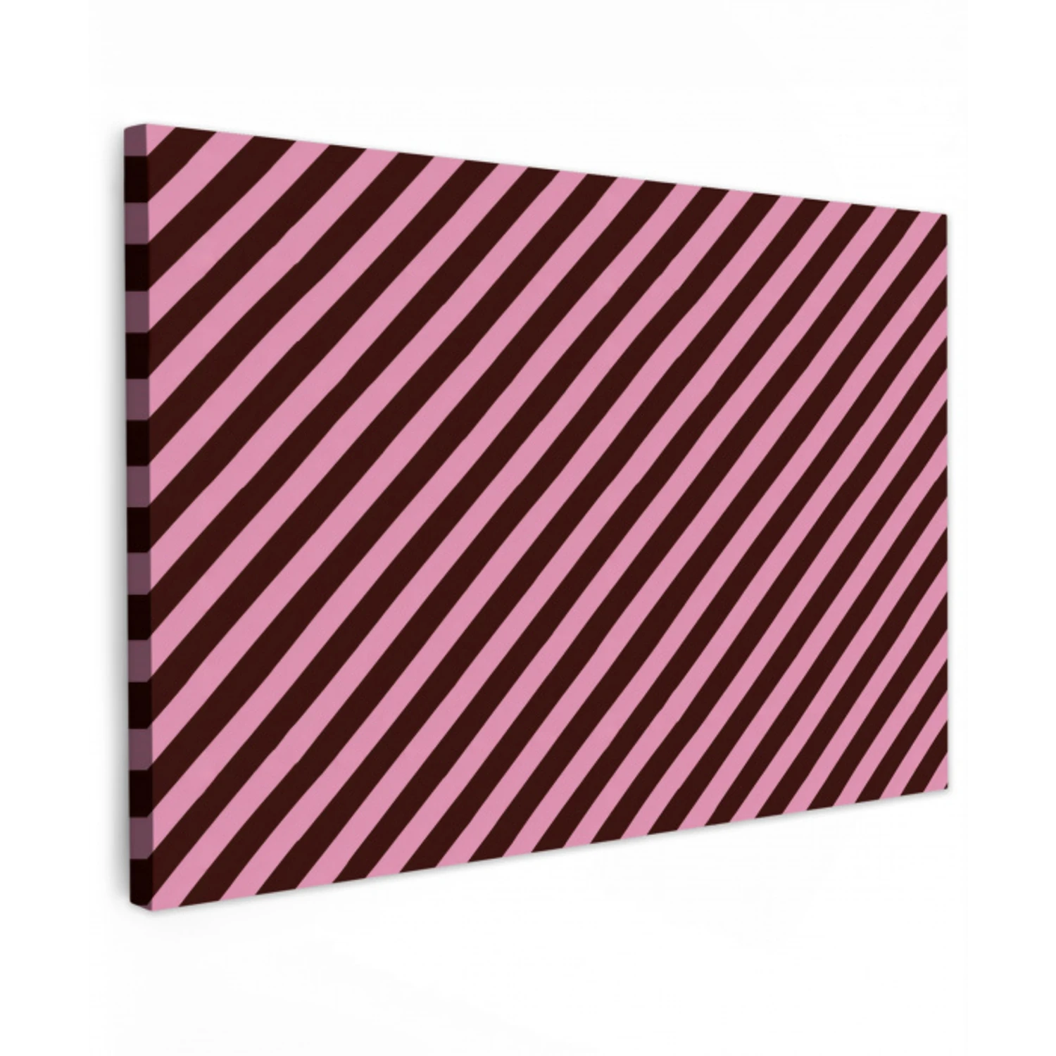 Strepen - Roze - Bruin Tuinposter op houten frame 2 cm dik klein 845 -3d