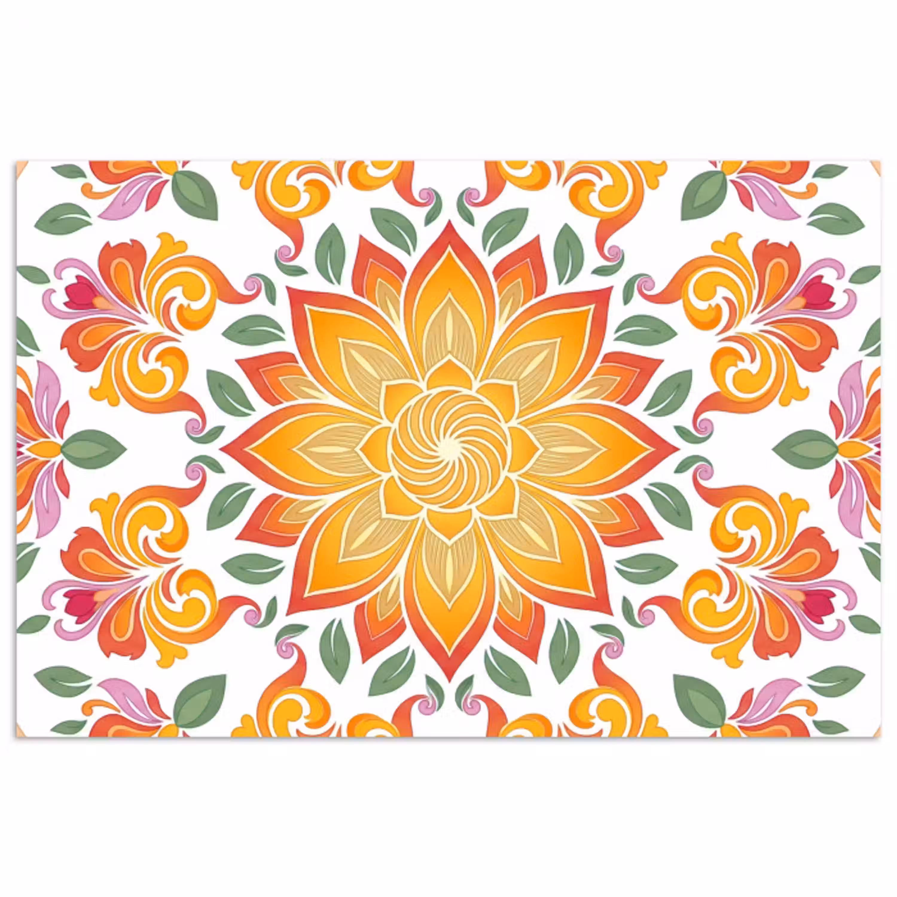 Mandala - Bloemen - Decoratie - Kleurrijk - Abstract poster papier klein -3d
