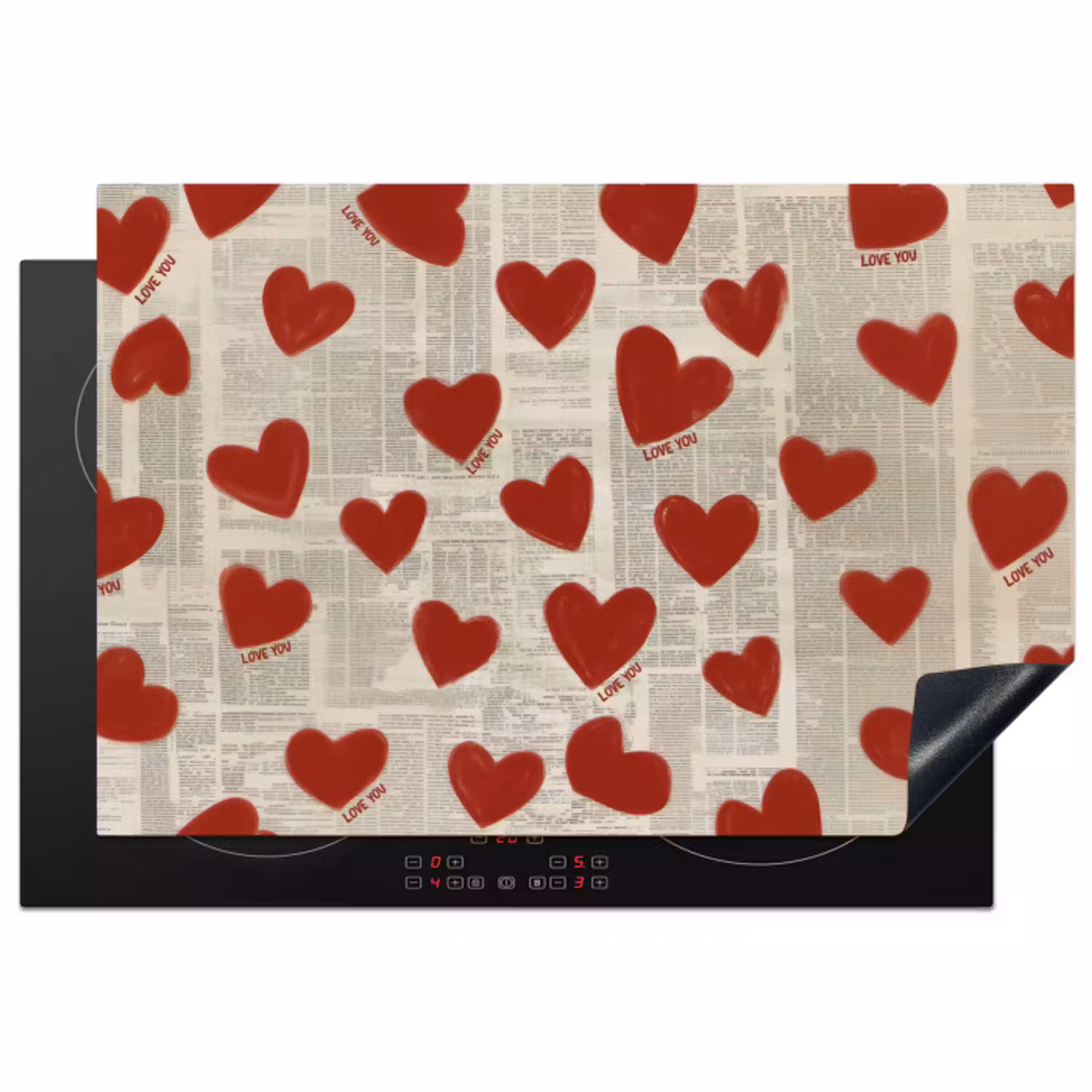 Hartjes - Krant - Loveyou Inductie beschermer vinyl 3mm klein -3d