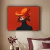 Oranje - Hoed - Vrouw Textielframe - compleet frame klein -sfeer1