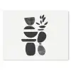 Japandi - Zwart - Abstract muismat rubber klein -3d
