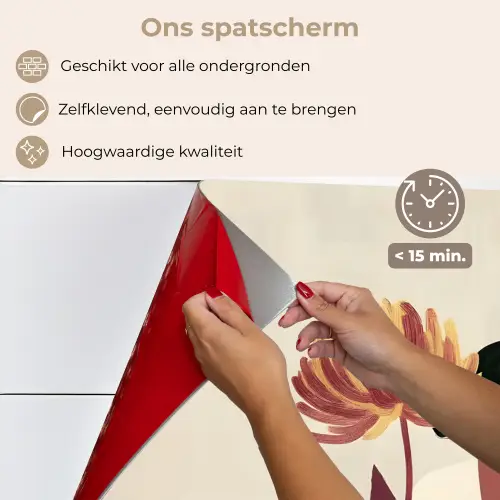 Vrouw - Minimalistisch - Bloem keuken achterwand spatscherm klein -spatscherm_NL