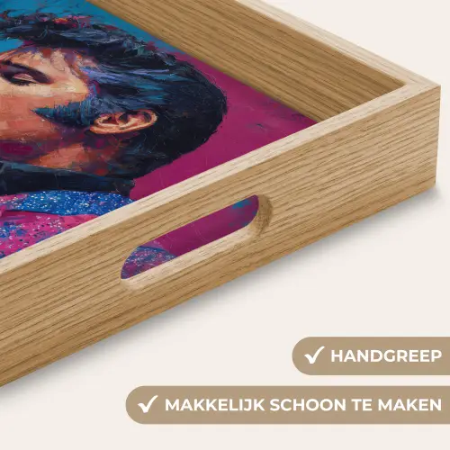 Zingende man - Glitterjas - Microfoon Dienblad Rechthoek middel -USP_HandgreepNL