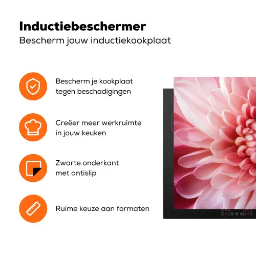 Dahlia - Bloem - Close up - Roze Inductie beschermer vinyl 3mm klein -zzzzzzz-td-ups