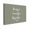 Tekst - Huisje, tuintje, wijntje - Thuis - Quotes - Wijn Tuinposter op houten frame 2 cm dik klein -3d