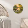 Eenden - Vijver - Bloemen Wandcirkel kunststof plaat 5mm dik klein -sfeer5