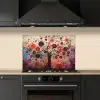 Levensboom - Bloemen - Roze - Hippie - Kunst keuken achterwand spatscherm klein -sfeer1