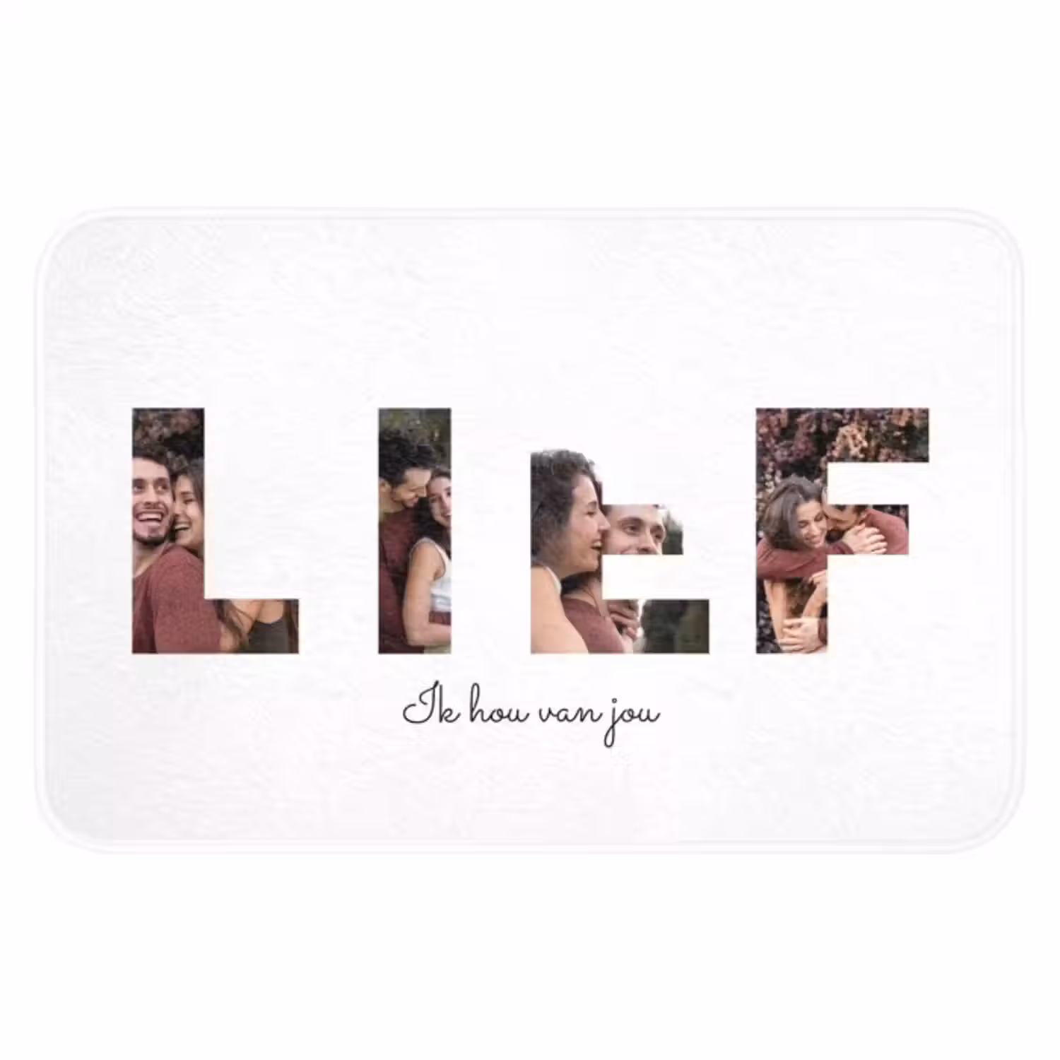Gepersonaliseerde badmat - Lief - Lettercollage