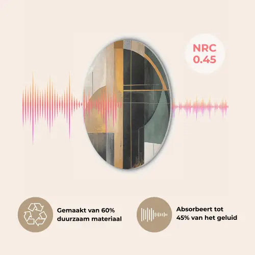 Abstract - Goud - Brons - Groen - Vormen - Modern Akoestische PET Vilt - Rond klein -USP_NL