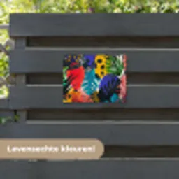 Bladeren - Vormen - Abstract - Kleurrijk tuinposter los doek klein -sfeer3