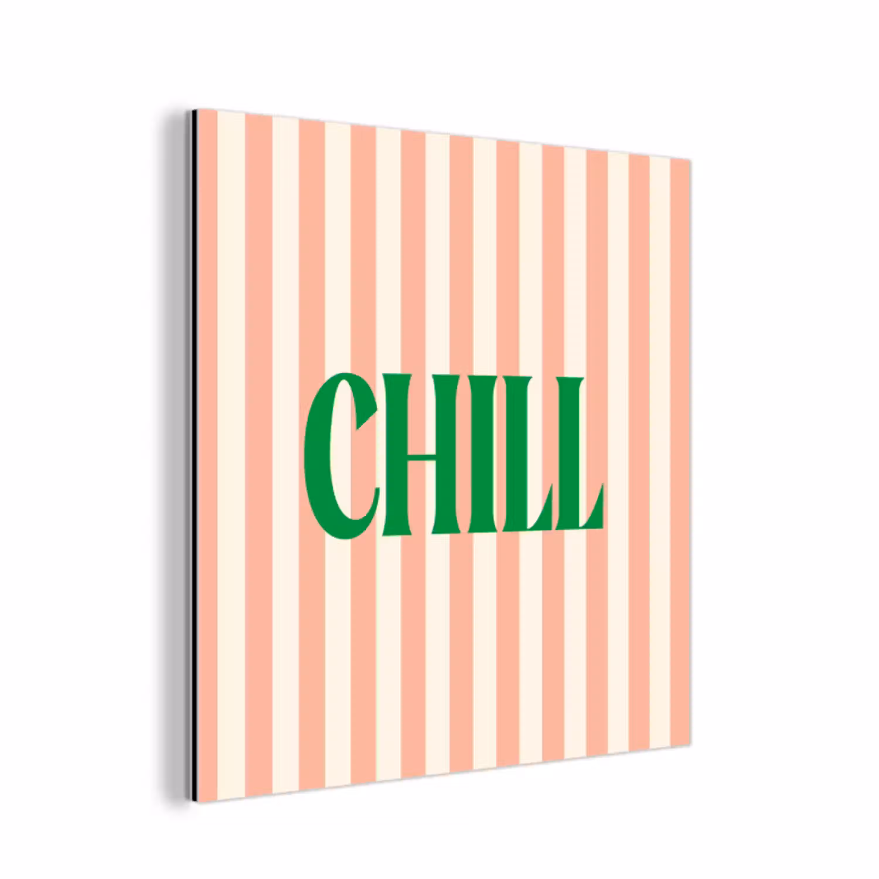Zachtroze - Groen - Strepen - Chill aluminium wit klein -3d