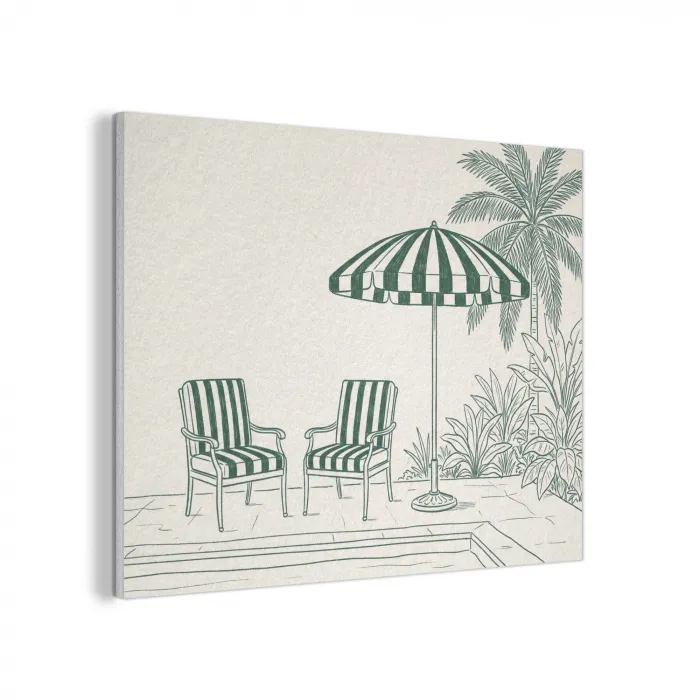 Terras - Illustratie - Groen PET vilt klein -3d