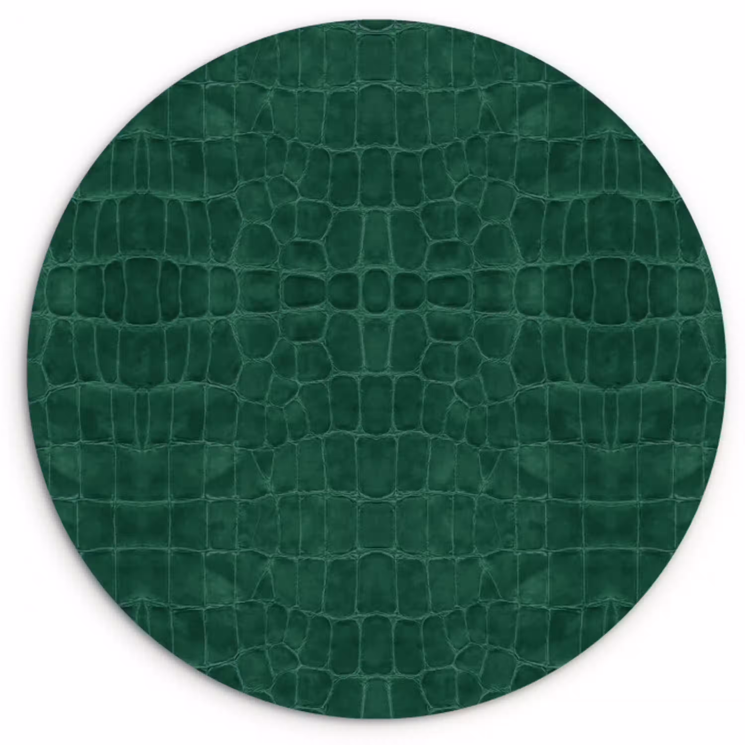 Krokodil - Leer - Smaragd - Groen Wandcirkel plexiglas klein 852 -3d