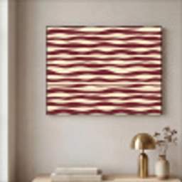 Golven - Rood - Patroon - Crème Textielframe zwart klein 947 -sfeer2