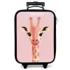 Giraffe - Wimpers - Minimalistisch - Roze Kinderkoffer - Zwart klein -zzz_website3d