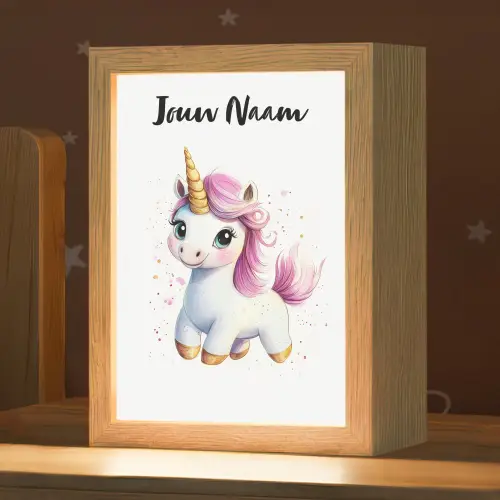 Eenhoorn - Roze - Magie Light Box met kabel (Kinderlampje) klein -zzz_3d_website