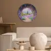 Doorkijk - Lavendel - Bloemen - Paars - Poort Akoestische PET Vilt - Rond klein -sfeer1