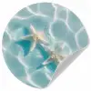 Zeesterren - Golvend water - Rustgevend Wandcirkel behangsticker klein -3d
