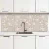 Bloemen - Blaadjes - Patroon keuken achterwand 2 middel 871 -3d