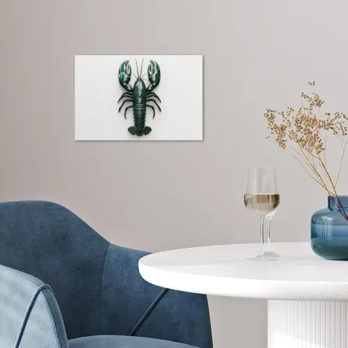 Kreeft - Glossier - Groen - Wit poster papier klein -sfeer3
