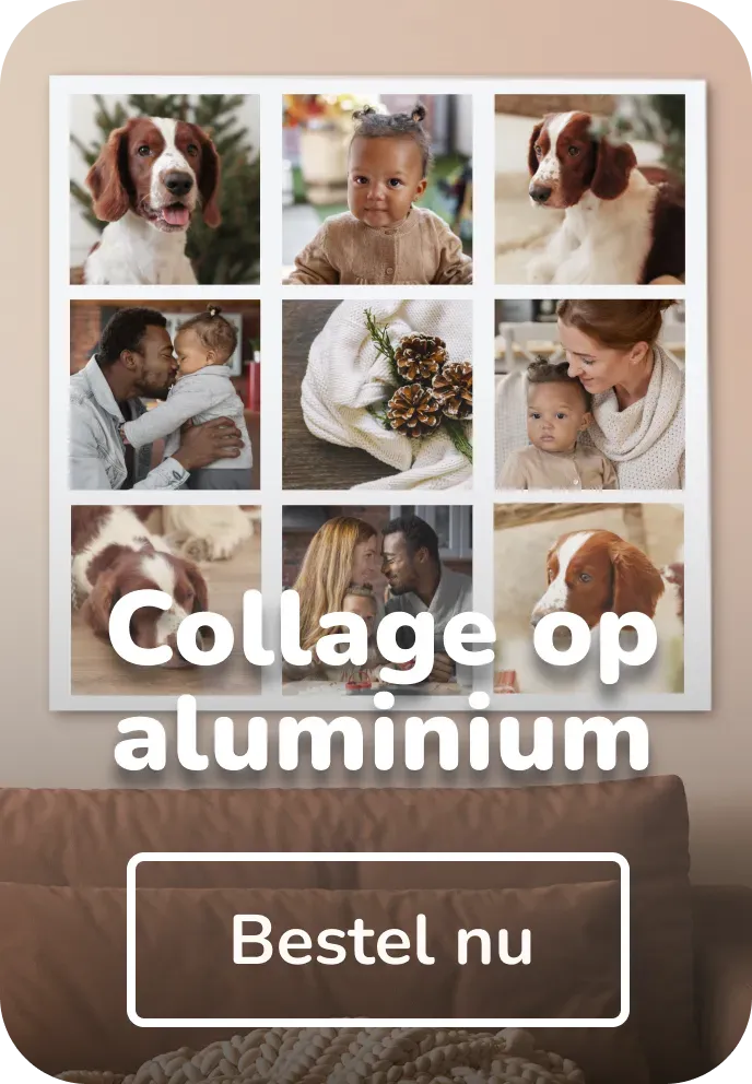 Collage op aluminium