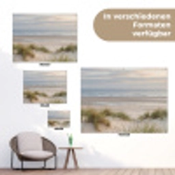 Zandstrand - Bewolkt - Duinen tuinposter los doek klein -Xsfeer9_DE
