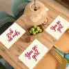 you go girl - Rood - Wit Placemat vinyl groot -zzsfeer5_Kitchenyeah-website