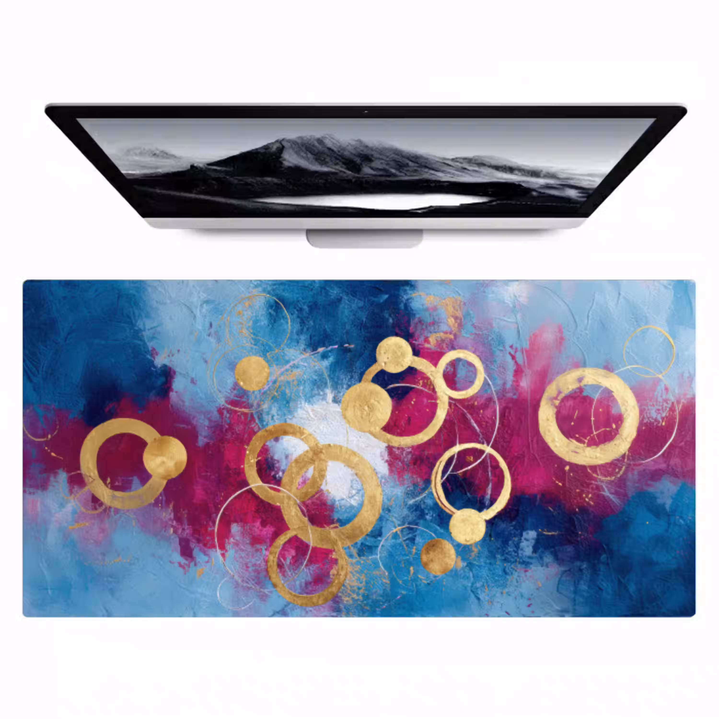 Cirkels - Goud - Abstract Muismat XXL klein -zzz3d