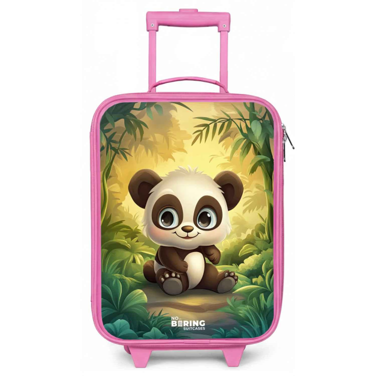 Panda - Bamboebos - Groen Kinderkoffer - Roze klein -zz3dotto