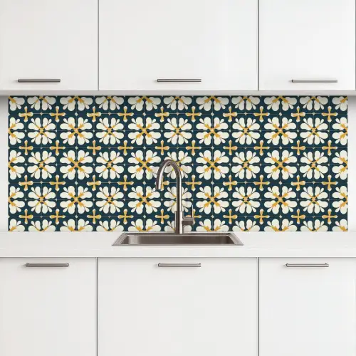 Motief - Tegel - Okergeel keuken achterwand 2 middel 871 -3d