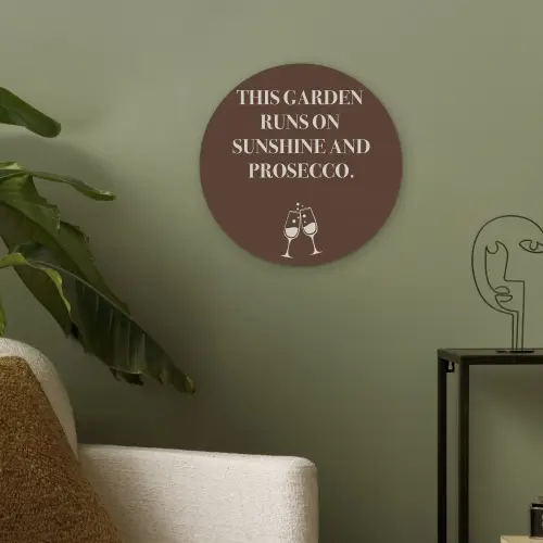 Bruin - Zomer - Quote - Drinken Akoestische PET Vilt - Rond klein -sfeer2