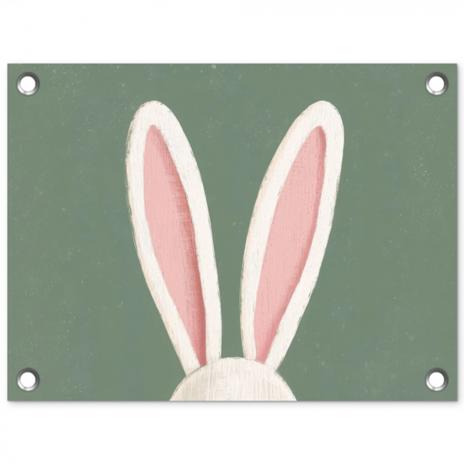 Hazen - Oren - Roze tuinposter los doek klein -3d