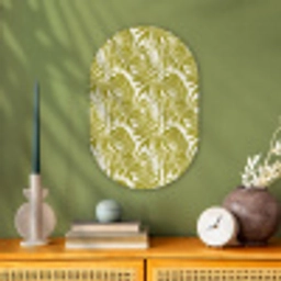 Palmblad - Patroon - Groen Wandcirkel Ovaal Forex klein 630 -sfeer2