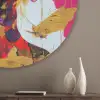 Vrouw - Abstract - Kleurrijk Akoestische PET Vilt - Rond klein -sfeer5_closeup
