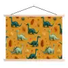 Dinosaurussen - Stekels - Herfstbladeren - Bruin textielposter latten blank klein -3d
